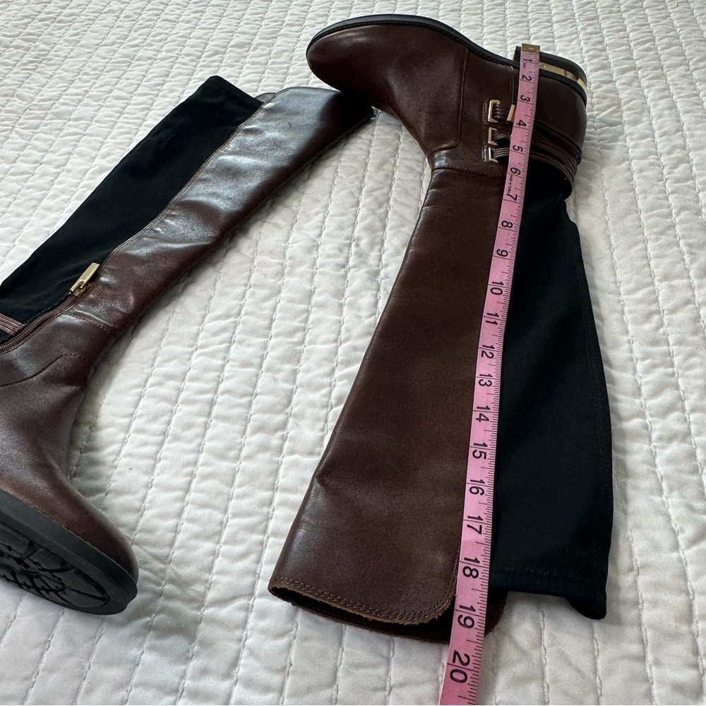 Vince Camuto Leather/Fabric Upper Dark Brown  Boots in Size 7M - Picture 5 of 16